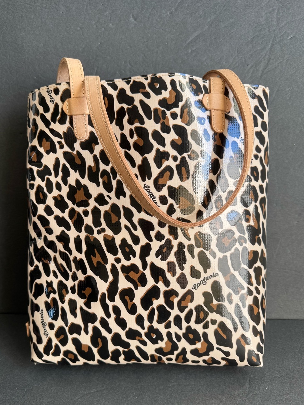 Consuela Everyday Tote Bag Cheetah Leopard Print Purse EUC - Picture 3 of 12
